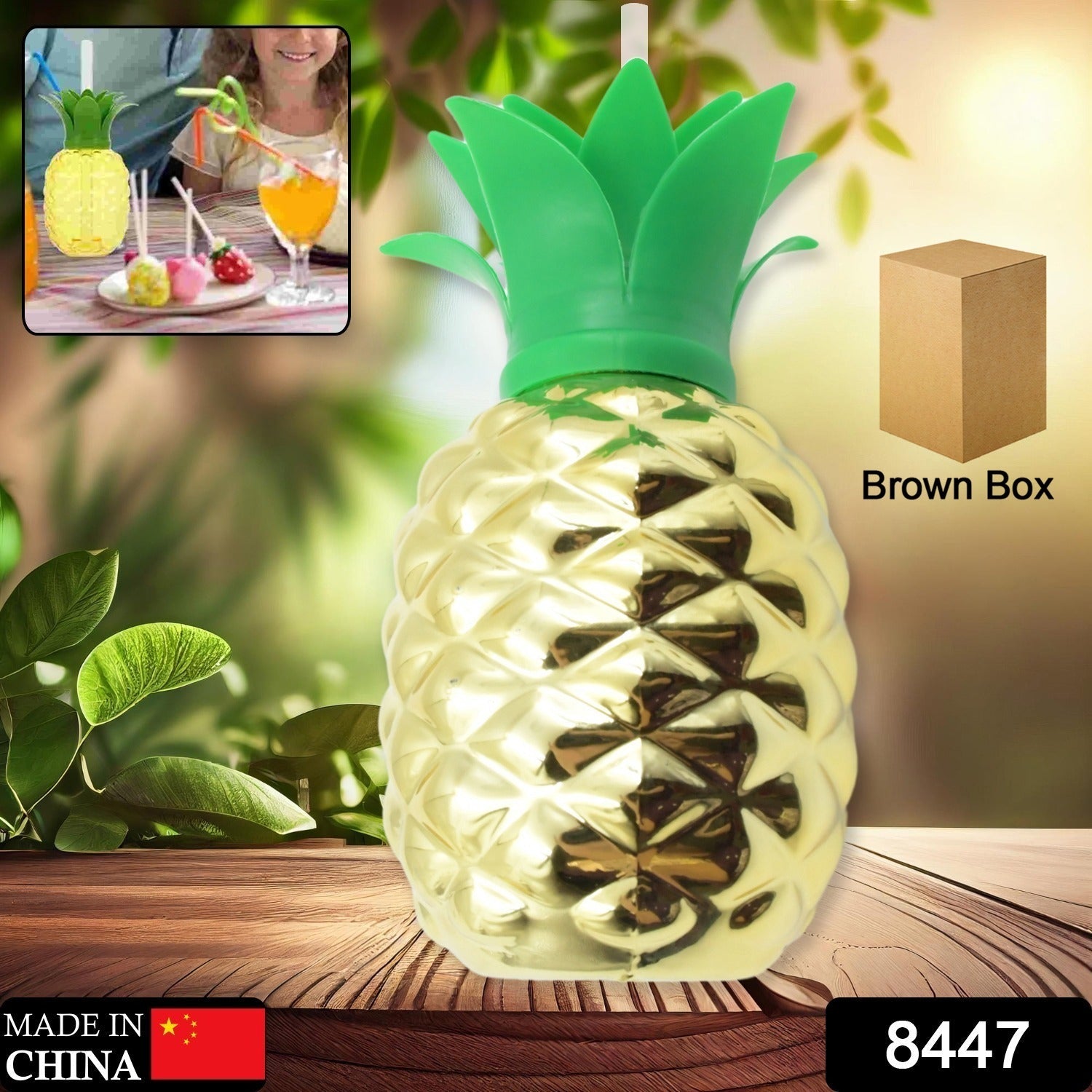 Plastic Pineapple Cups with Straw (1 Pc) - Party Favors, Hawaiian, Beach Plastic Pineapple Cups with Straw (1 Pc) - Party Favors, Hawaiian, Beach